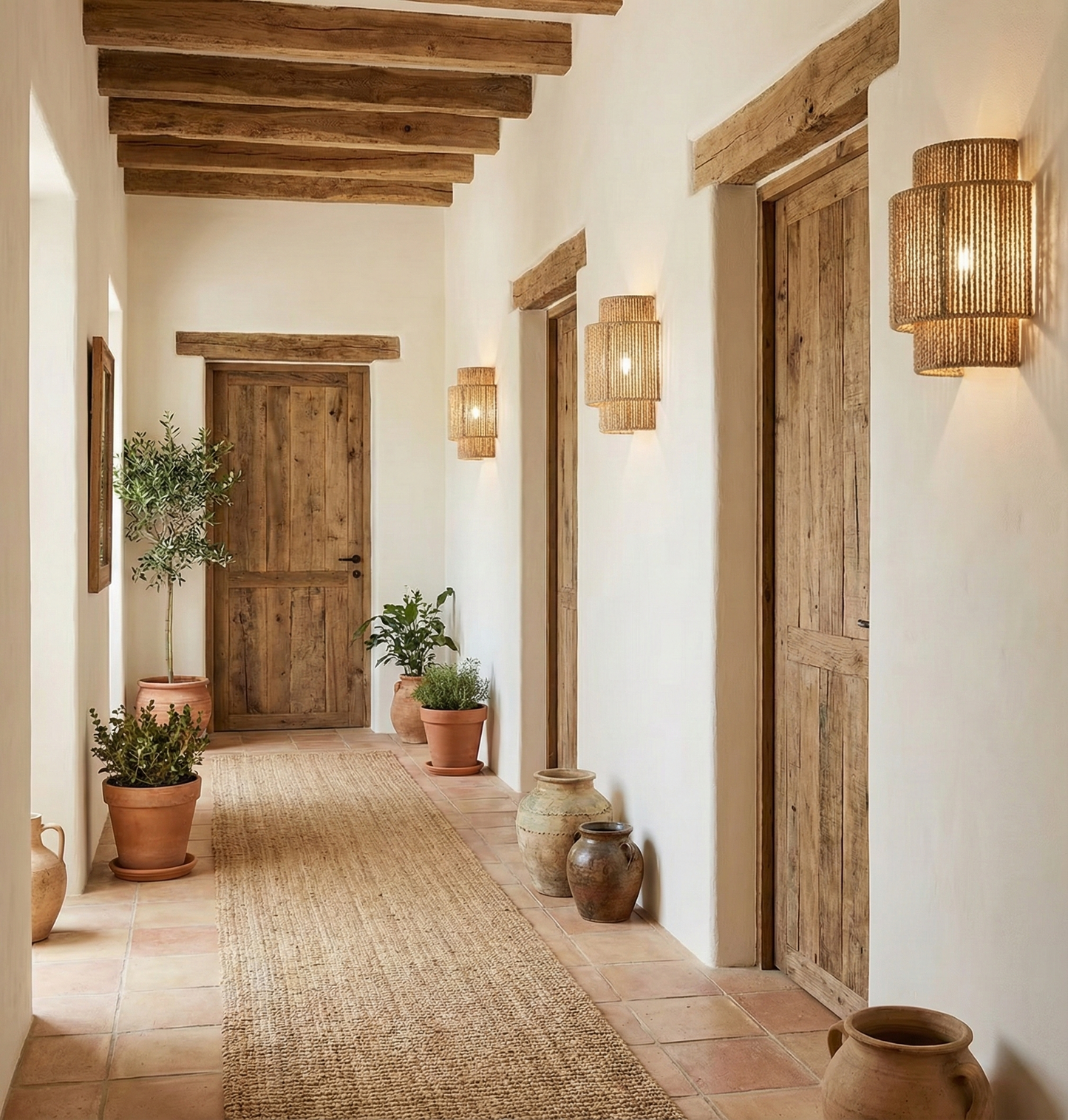 Hand-woven LED wall light – Natural and artisanal lighting