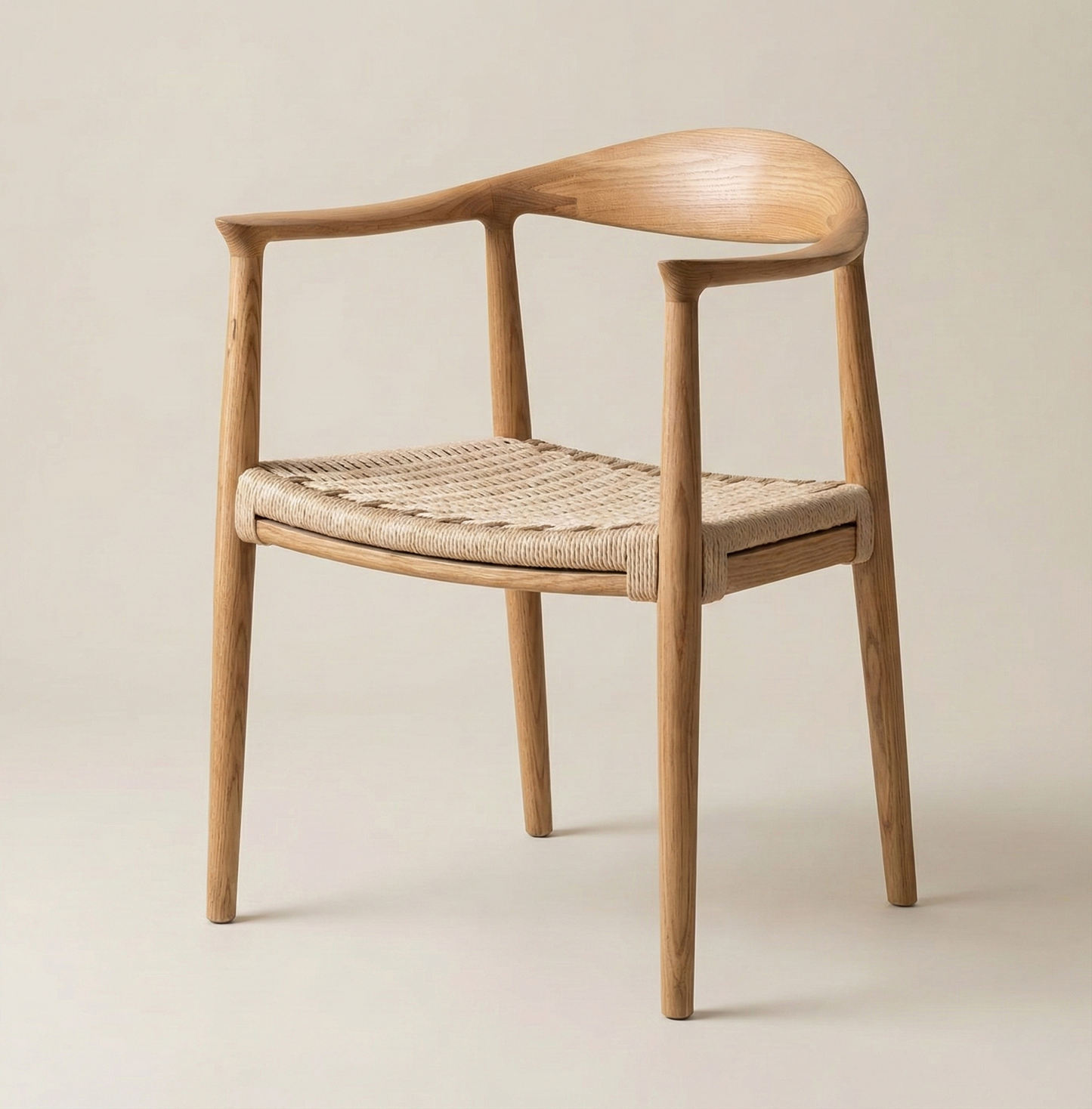 Solid wood &amp; rope chair – Clean and natural Japanese design