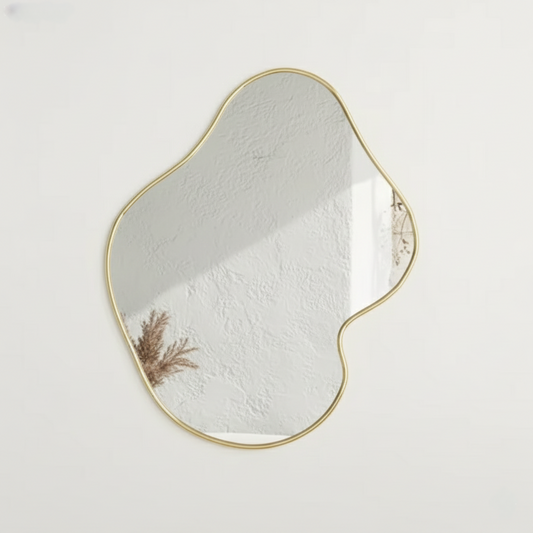 Miroir doré 60x50 cm design épuré pour décoration murale.