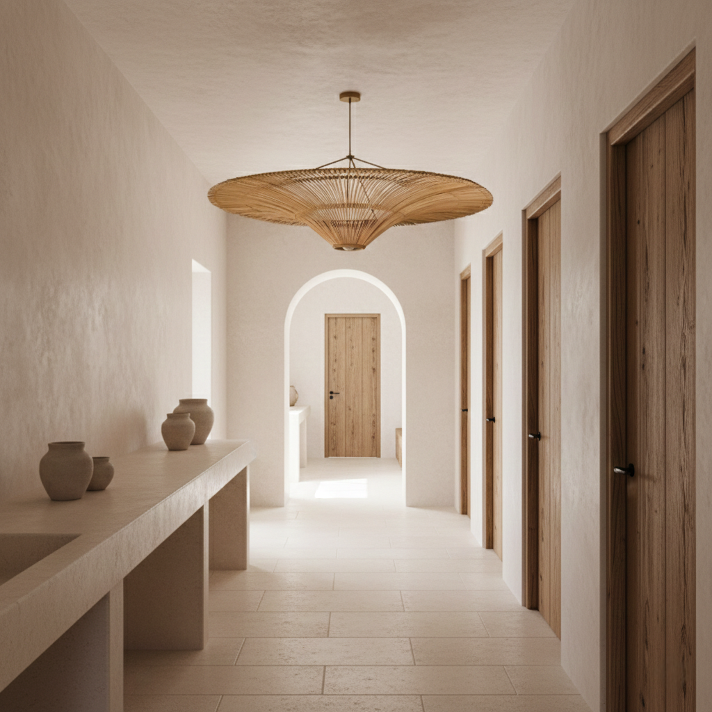 Suspension "Cala" – Rotin Tressé Vintage