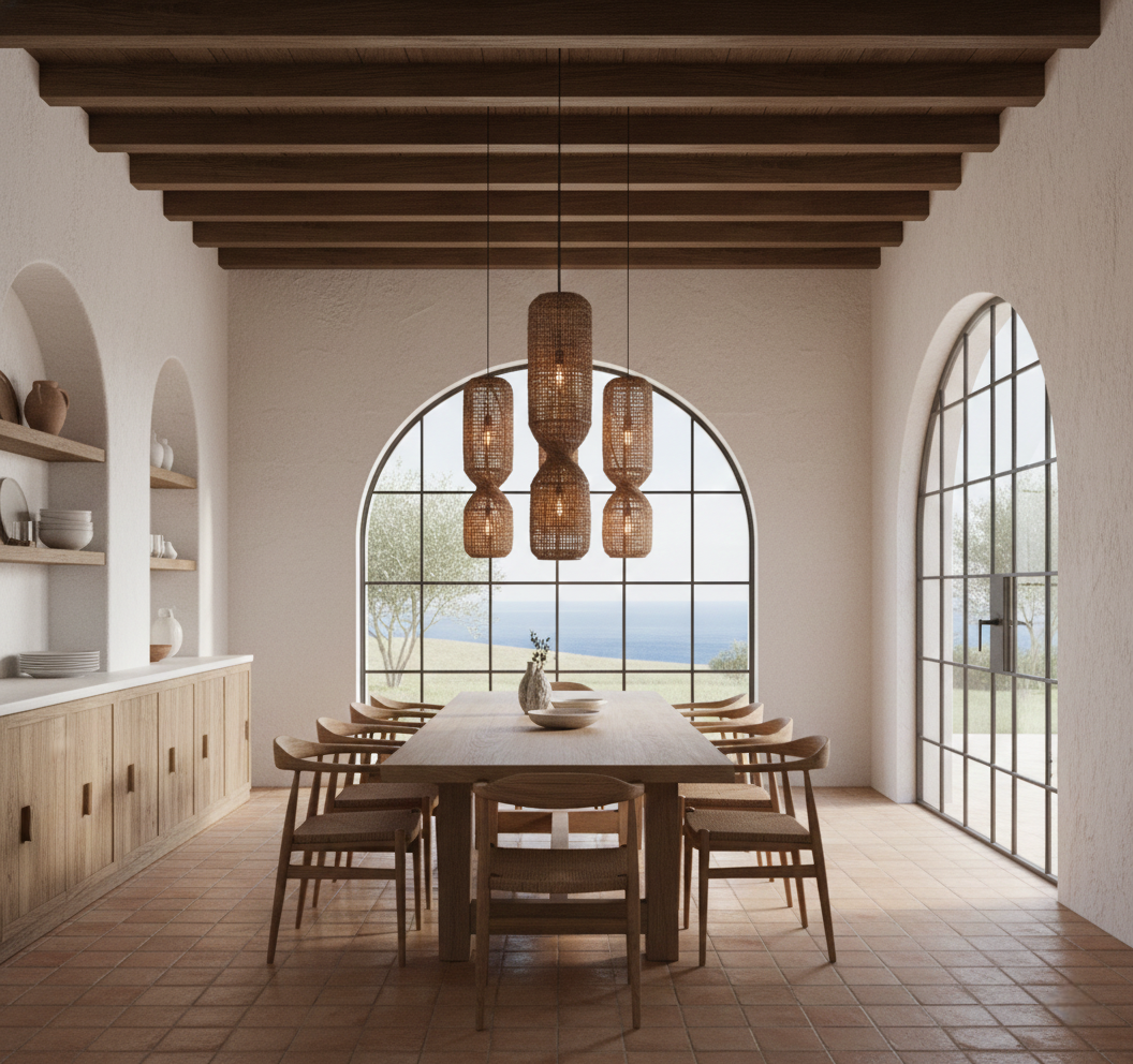 Handwoven rattan pendant light – Natural and bohemian lighting