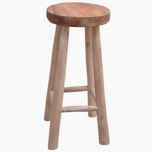 Solid teak wood bar stool