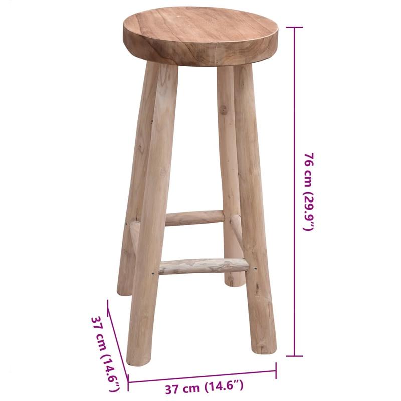 Solid teak wood bar stool